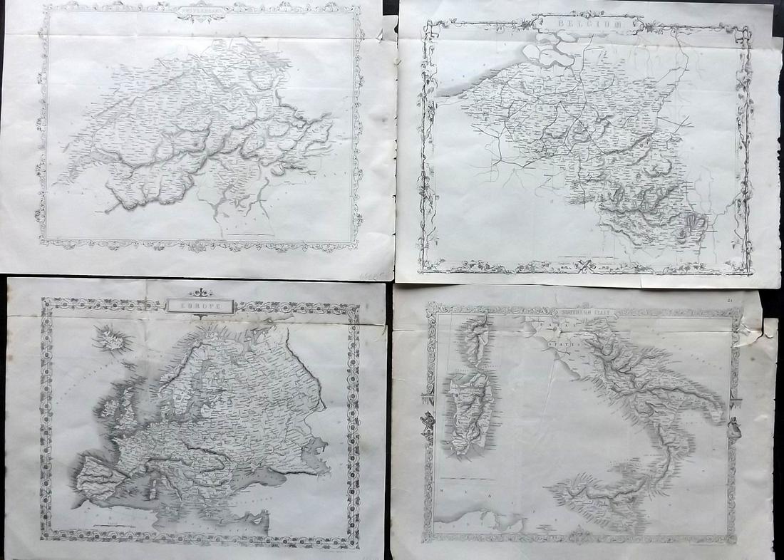 Rapkin, John 1860 Mixed Lot of 4 European Maps (1 of 2)