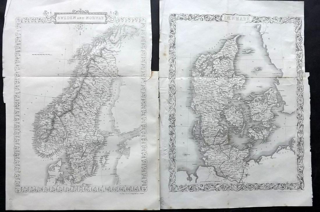 Rapkin, John 1860 Pair of Maps. Denmark and Sweden/Norway (1 of 2)