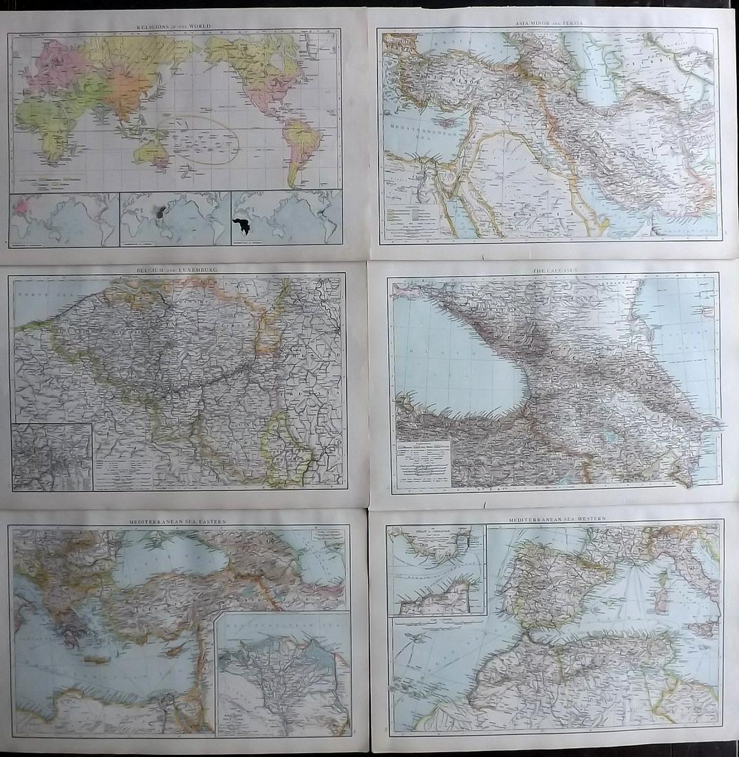 Times Atlas 1895 Mixed Lot of 6 Maps (1 of 2)