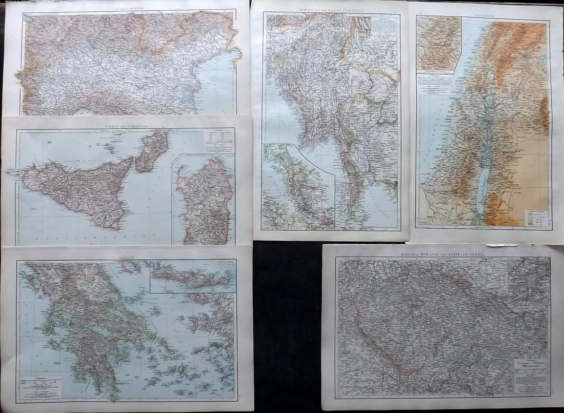 Times Atlas 1895 Mixed Lot of 6 Maps (1 of 2)