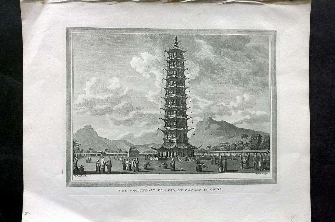 Kelly, Christopher 1836 Print. Porcelain Pagoda, Nankin, China (1 of 2)