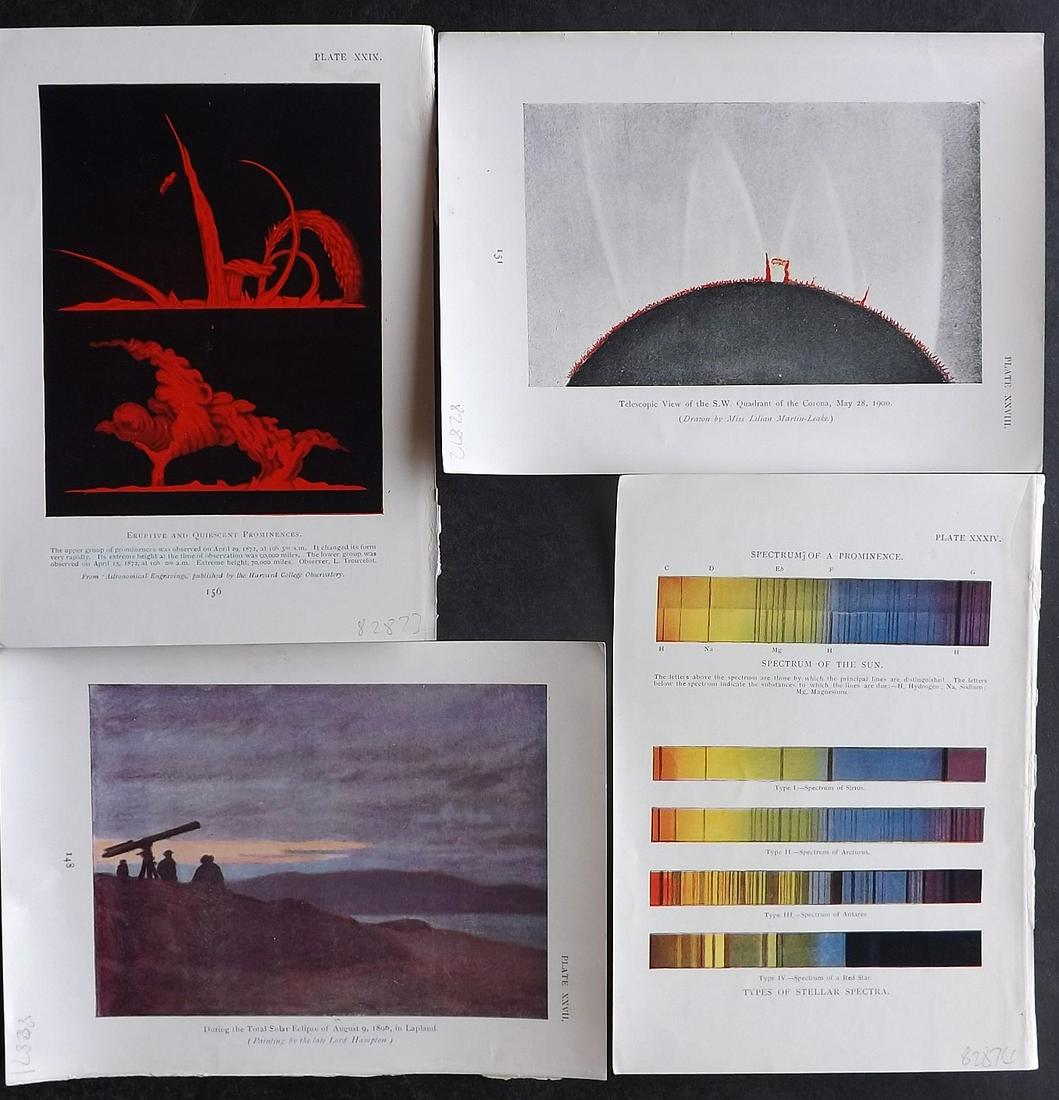 Maunder, Annie 1908 Lot of 4 Antique Astronomy Prints (1 of 2)