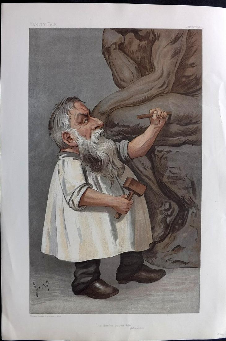 Vanity Fair Print 1904 Auguste Rodin, Sculpture Artist (1 of 1)