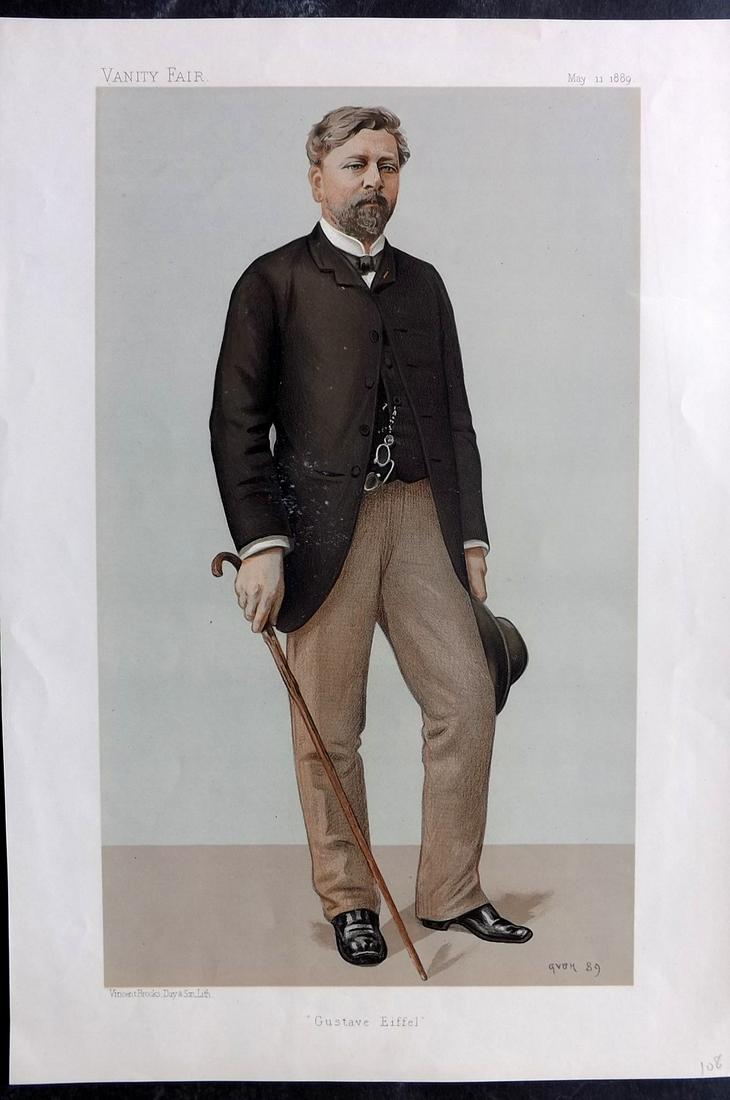 Vanity Fair Print 1889 Gustave Eiffel, Architect, Eiffel Tower (1 of 1)