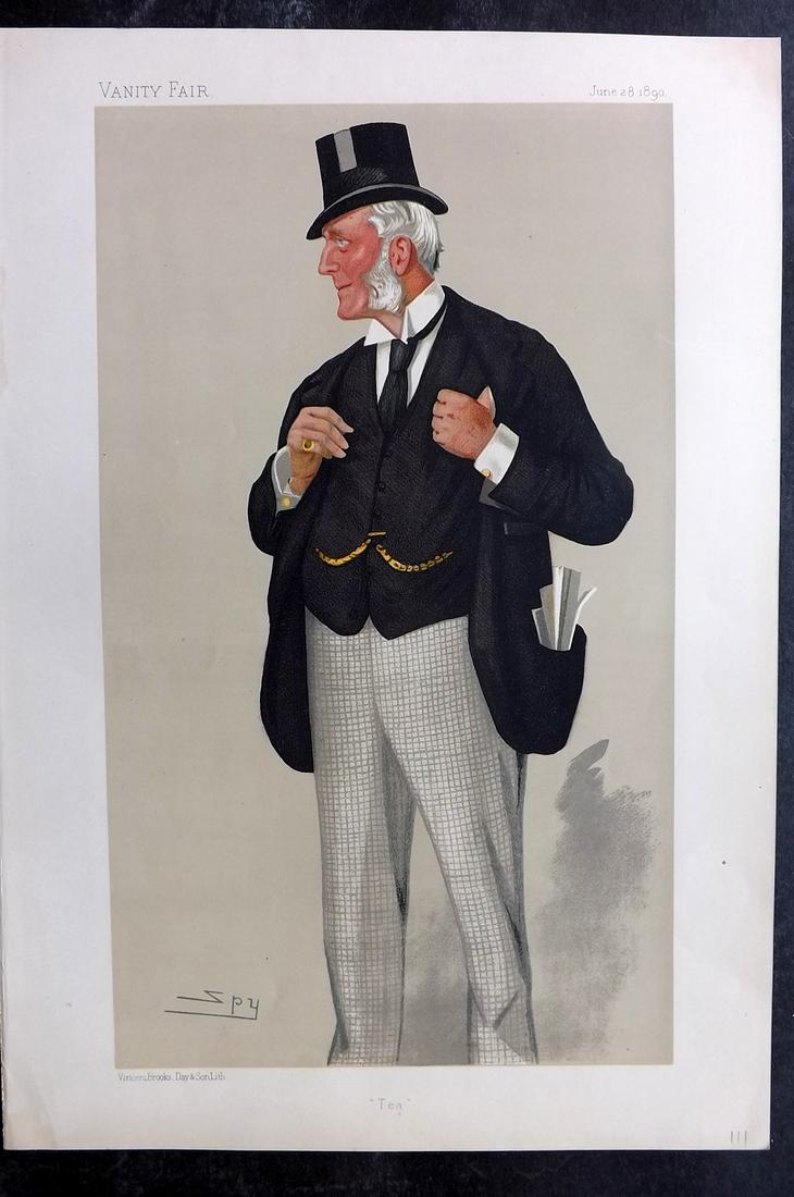 Vanity Fair Print 1890 Albert Deacon, Tea: Chromolithograph Published 1869-1914, London for "Vanity Fair" Paper Size: 15 x 10 inch (38 x 25cm) Approx. Good Condition