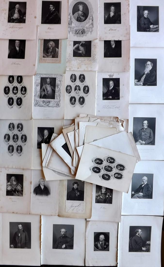 Portraits 19th Cent. Lot of 65 Steel Engravings (1 of 7)