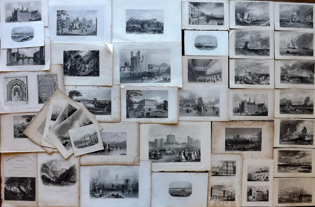 British View 19th Cent. Lot of 40 Steel Engravings (1 of 7)