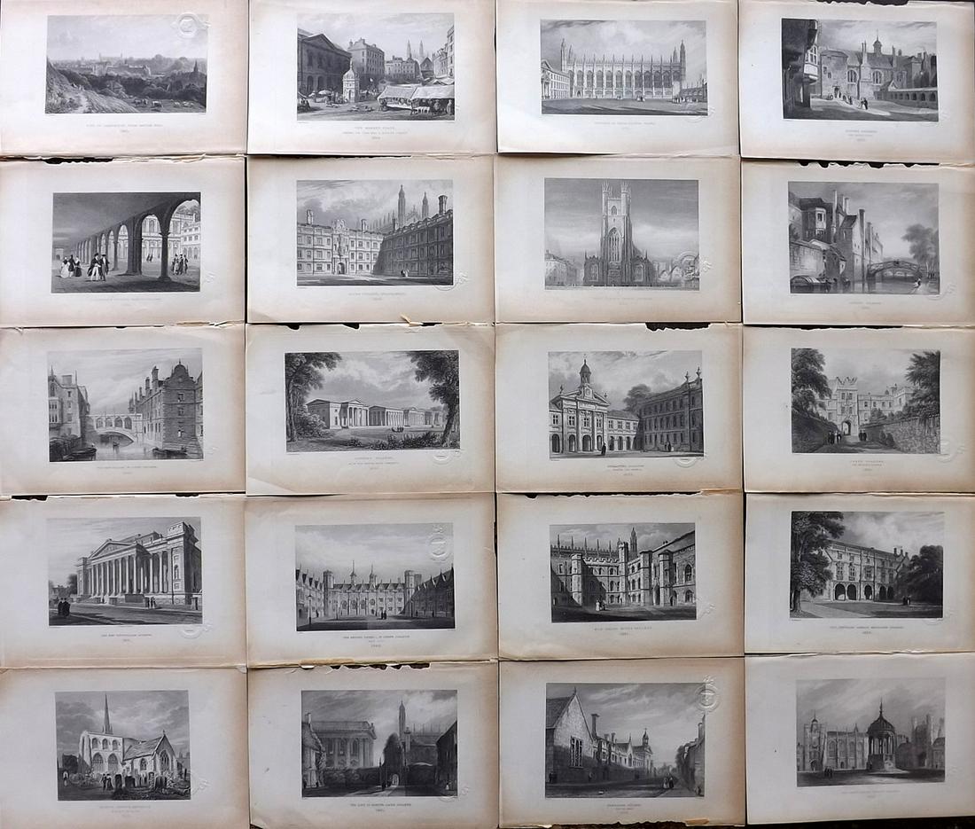 Cambridge - Le Keux, J. C1845 Lot of 20 Steel Engraved Views (Library Stamps) (1 of 6)