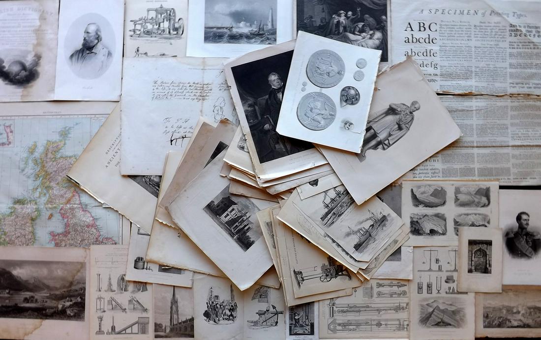 Mixed Prints 18th-19th Cent. Lot of 85 Engravings & Lithos (1 of 9)