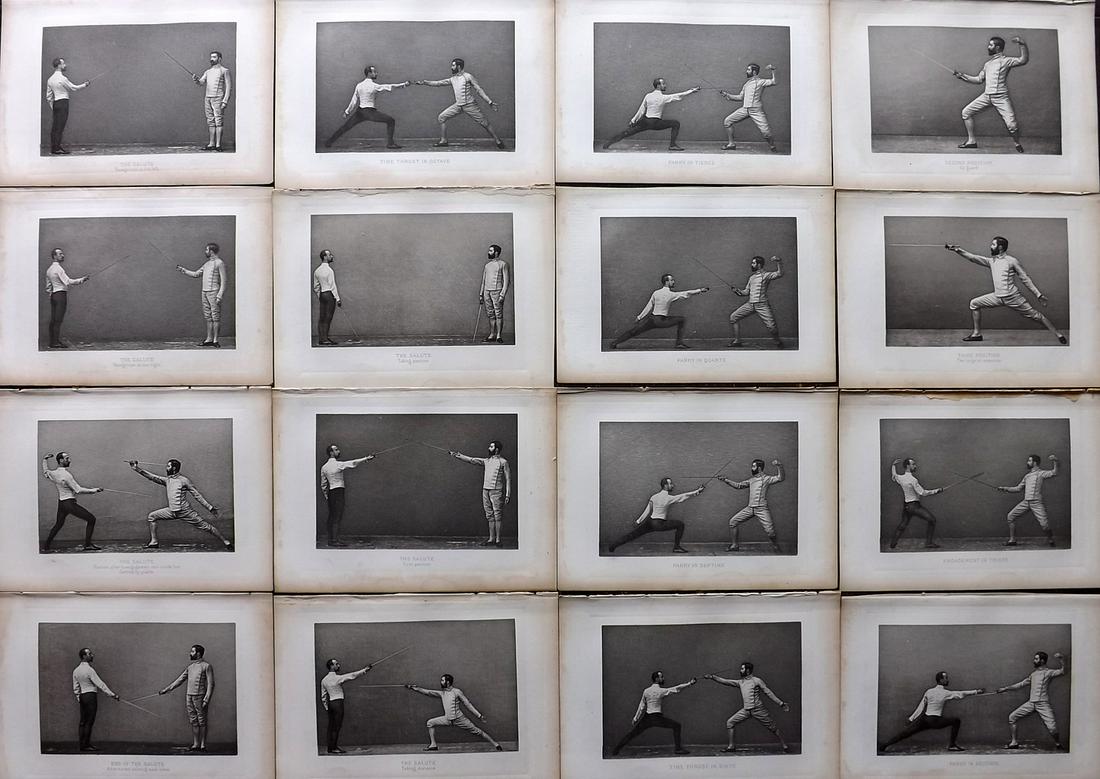 Badminton Library 1890 Lot of 16 Antique Sword Fencing Prints (1 of 5)