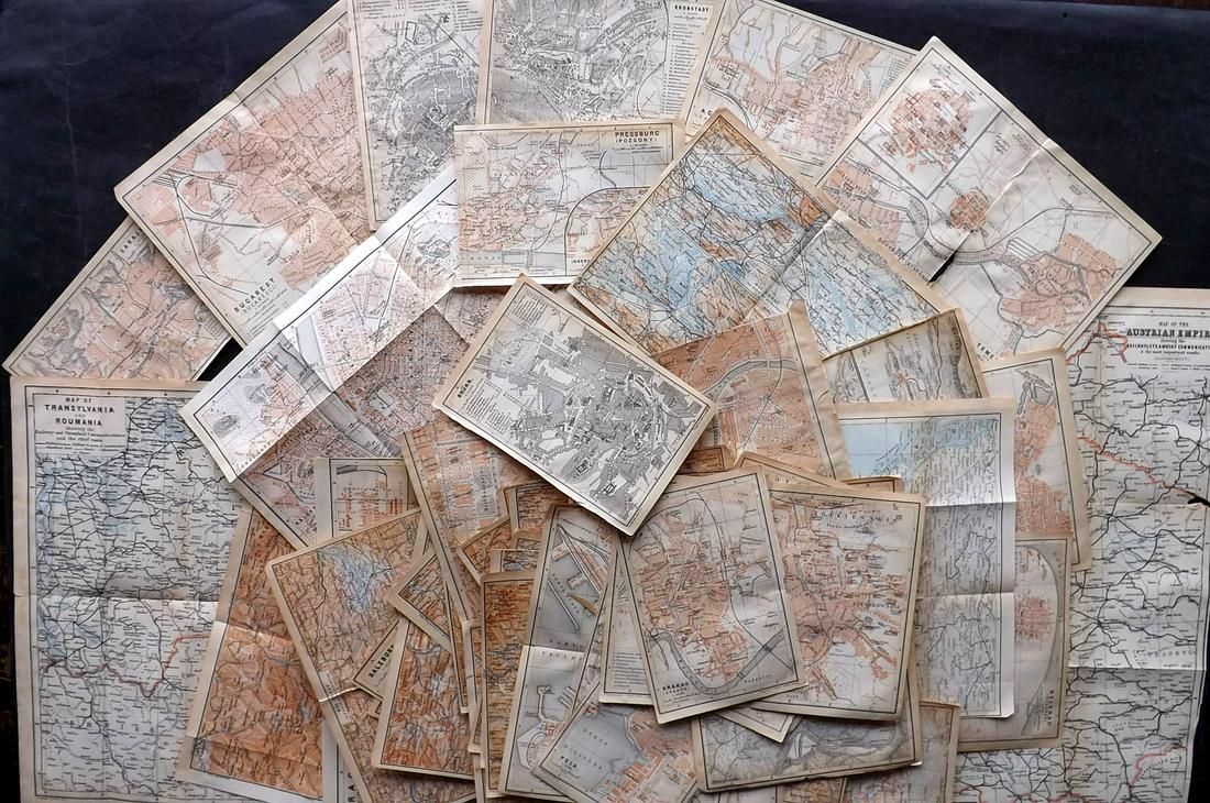 Baedeker, Karl 1900 Lot of 58 Antique Maps. Austria Hungary Czech Romania Croatia (1 of 7)