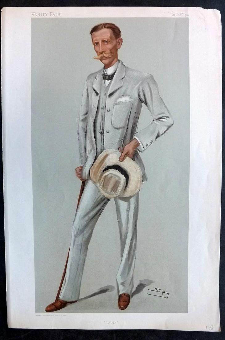 Vanity Fair Print 1901 Claude Mcdonald, Tokyo: Chromolithograph Published 1869-1914, London for "Vanity Fair" Paper Size: 15 x 10 inch (38 x 25cm) Approx. Tiny chip to top right corner margin. Good Condition