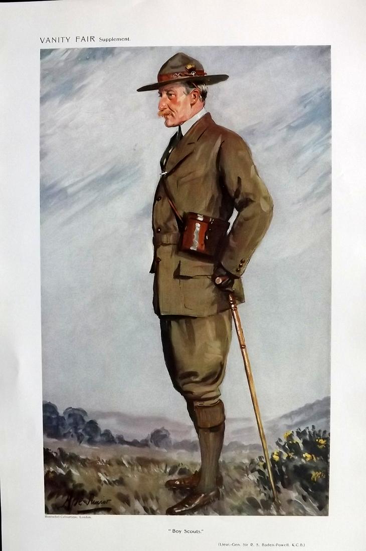 Vanity Fair Print 1911 Baden-Powell, Boy Scouts (1 of 1)