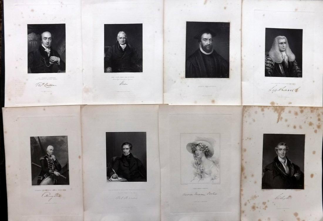 Fisher (Pub) C1840's Lot of 8 Steel Engraved Portraits (1 of 2)