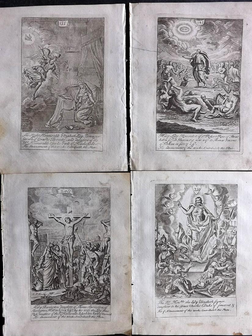 Fontaine, Nicolas 1711 Lot of 4 Religious Prints (6 images) (1 of 2)