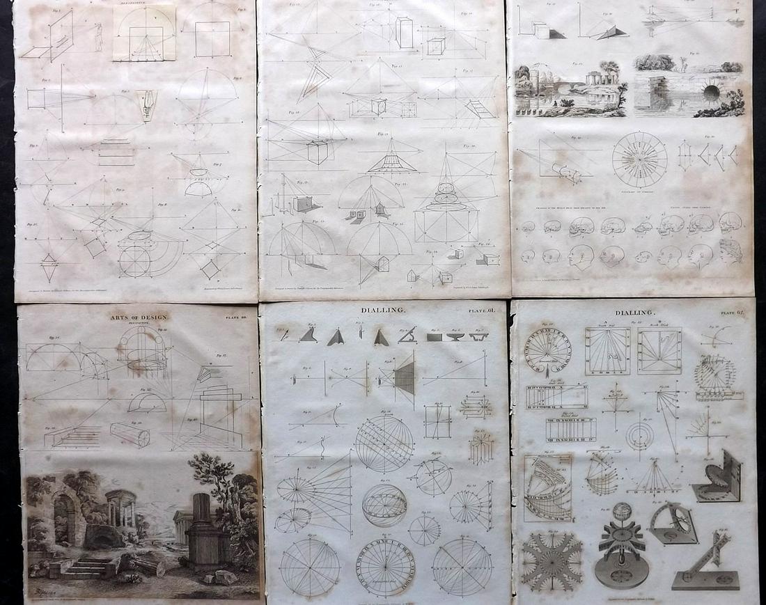 Millar, James 1827 Lot of 6 Antique Science Prints: Copper Plate Published 1827, Edinburgh for "Encyclopaedia Edinensis" by James Millar et al. Paper Size: 10.5 x 8 inch (27 x 20cm) Some toning, otherwise fine