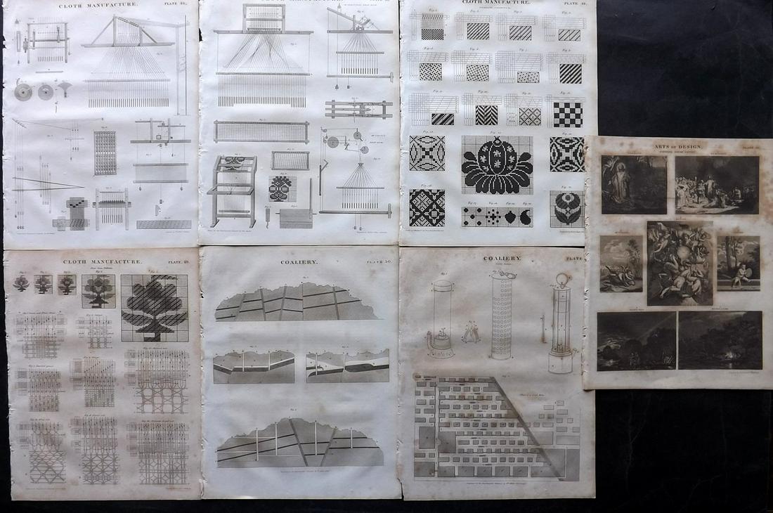 Millar, James 1827 Lot of 7 Antique Science Prints: Copper Plate Published 1827, Edinburgh for "Encyclopaedia Edinensis" by James Millar et al. Paper Size: 10.5 x 8 inch (27 x 20cm) Minor toning in parts, otherwise fine
