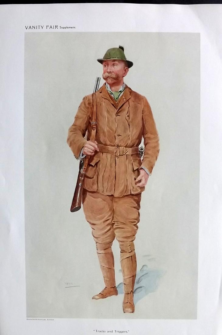 Vanity Fair Print 1909 Walter Winans, Gamehunter (1 of 1)