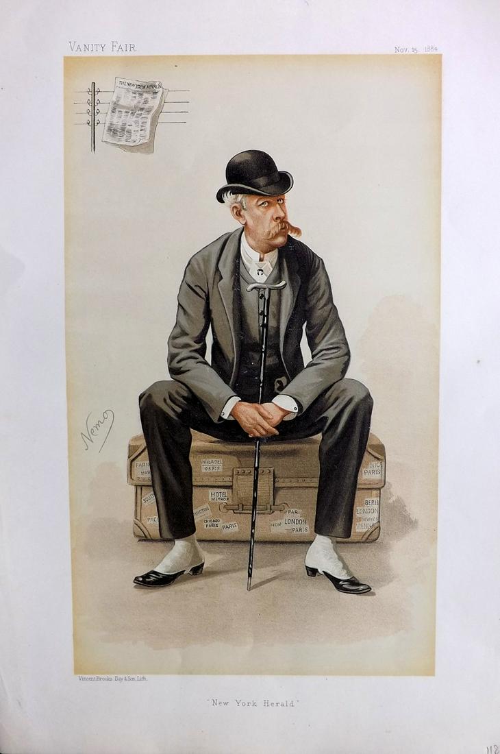 Vanity Fair Print 1884 James Gordon Bennett, New York Herald (1 of 1)