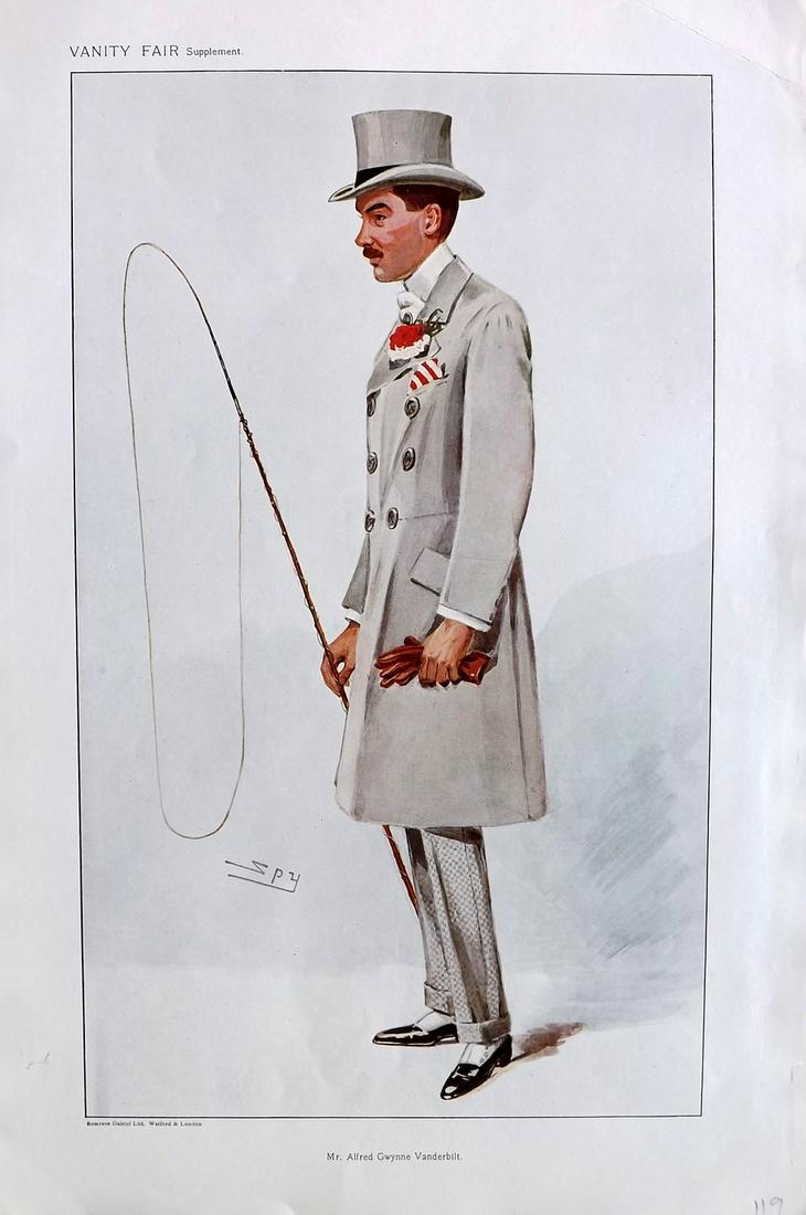 Vanity Fair Print 1907 Alfred Gwynne Vanderbilt, USA (1 of 1)