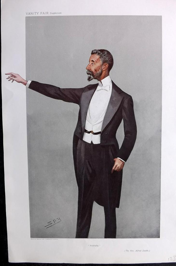 Vanity Fair Print 1908 Alfred Deakin, Australia PM (1 of 1)