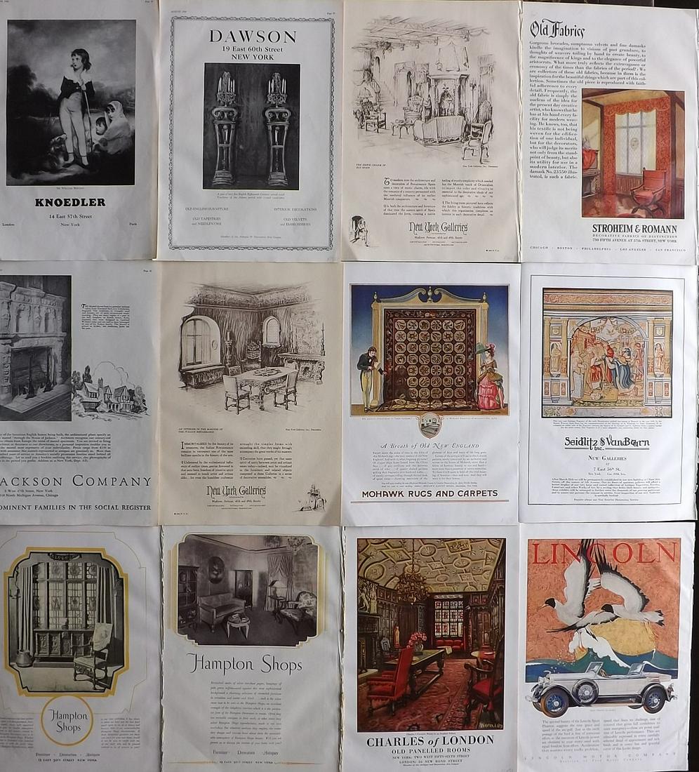 Arts & Decoration 1928 Lot of 12 Folio USA Adverts (1 of 6)