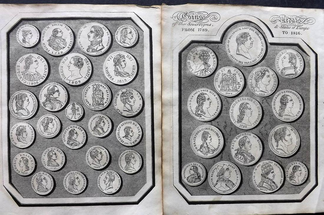 Baines, Edward 1817 Pair of Prints. British & French Coins (1 of 2)