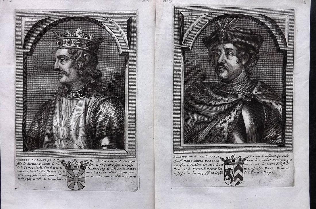 Ehinger & Sfondrati 1695 Pair of Antique Portrait Prints (1 of 2)