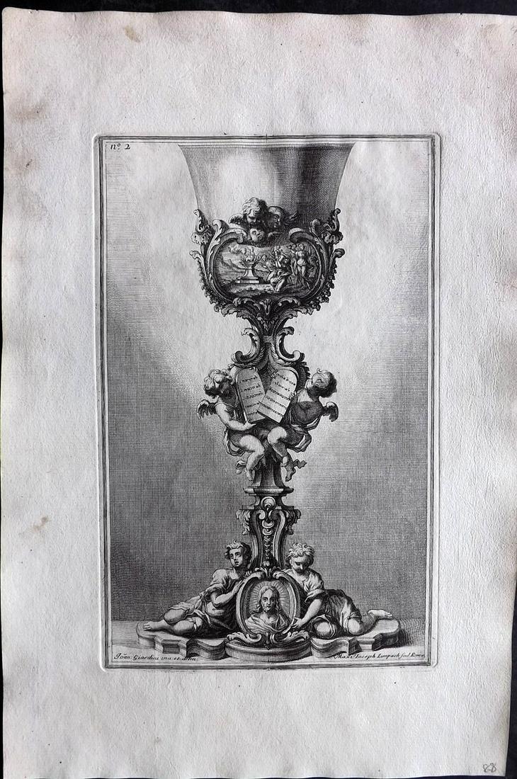 Giardini, Giovanni 1750 Folio Print. Silver Chalice Goblet 02 (1 of 2)