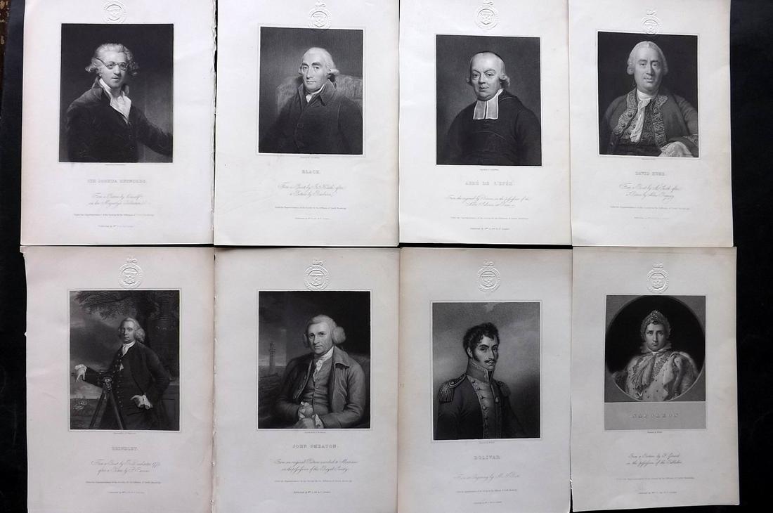 Knight, Charles 1830's Lot of 8 Steel Engraved Portraits (Library Stamps): Steel Engravings Published 1833-37 by Charles Knight & The SDUK, London for "The Gallery Of Portraits: With Memoirs" Paper Size: 10 x 7 inch (26 x 19cm) Approx. Discrete library blindstamp in top marg