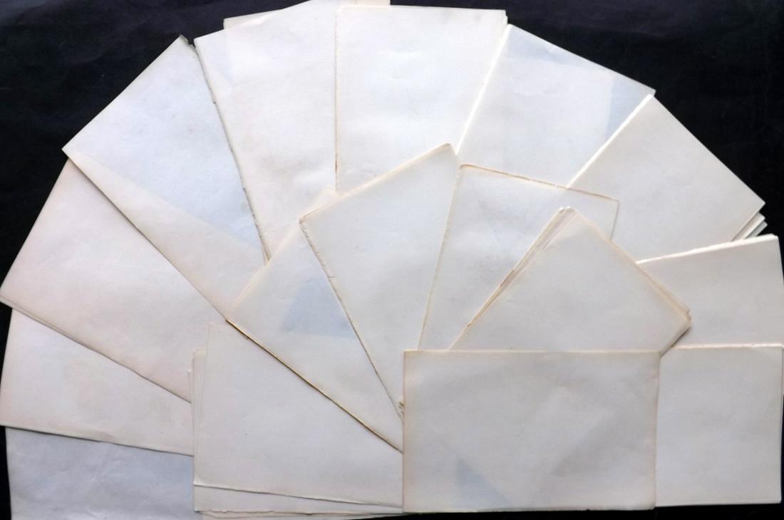 Old Paper, Bookbinding 1868 Lot 48 Uniform Stock Sheets, British 8vo: Lot of 48 Uniform Stock Paper Sheets, British, 8vo. Made in 1868. Paper Size: 10 x 6 inch (25 x 15cm) Good Condition