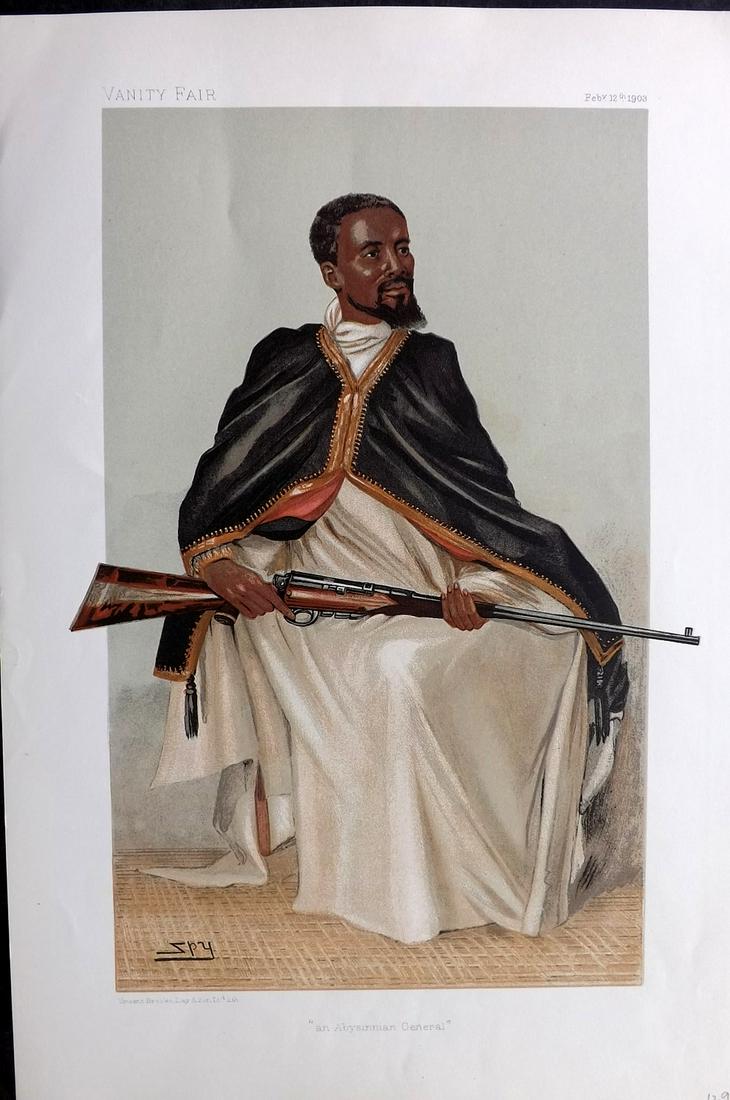 Vanity Fair Print 1903 HH Ras Makunan, Abysinnia (1 of 1)