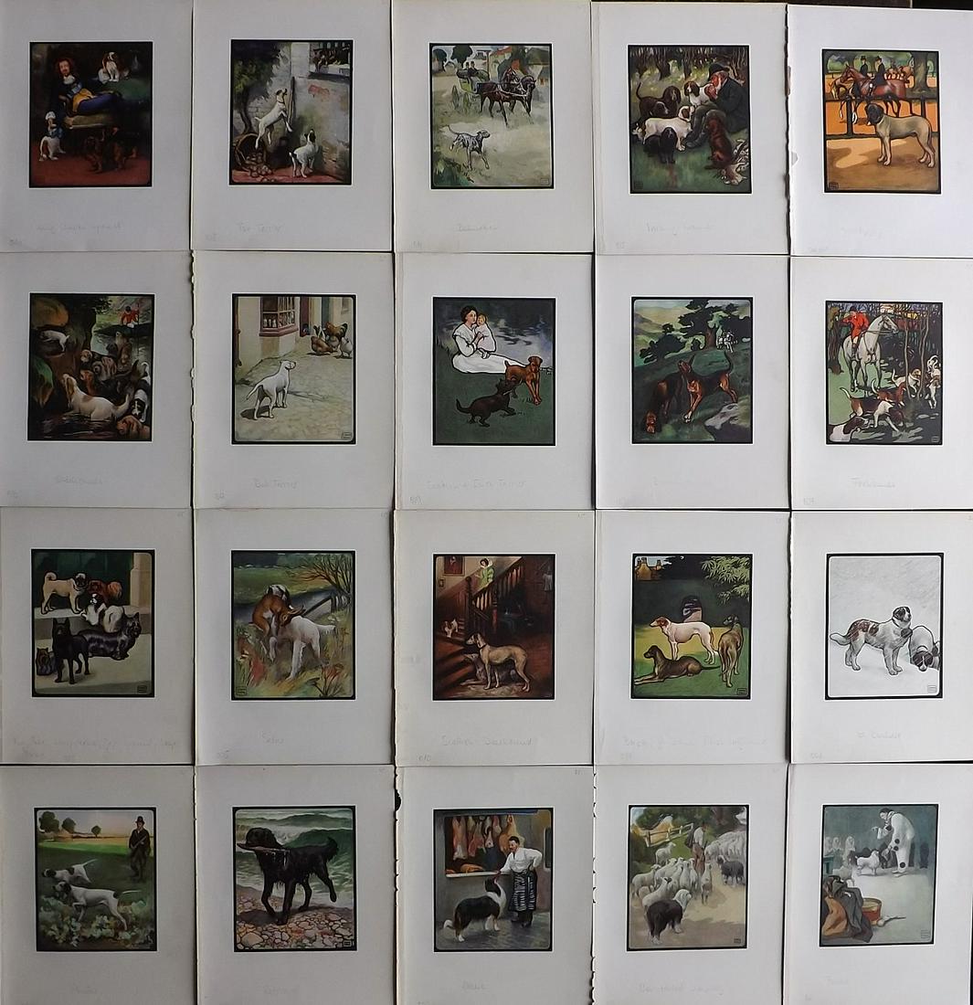 Noble, Edwain 1910 Lot of 20 Antique Dog Prints: Offset Lithograph Published 1910, London for "The Dog Lover's Book" by Edwin Noble. Good Condition. Paper Size: 9.5 x 7.5 inch (24 x 19cm) Good Condition