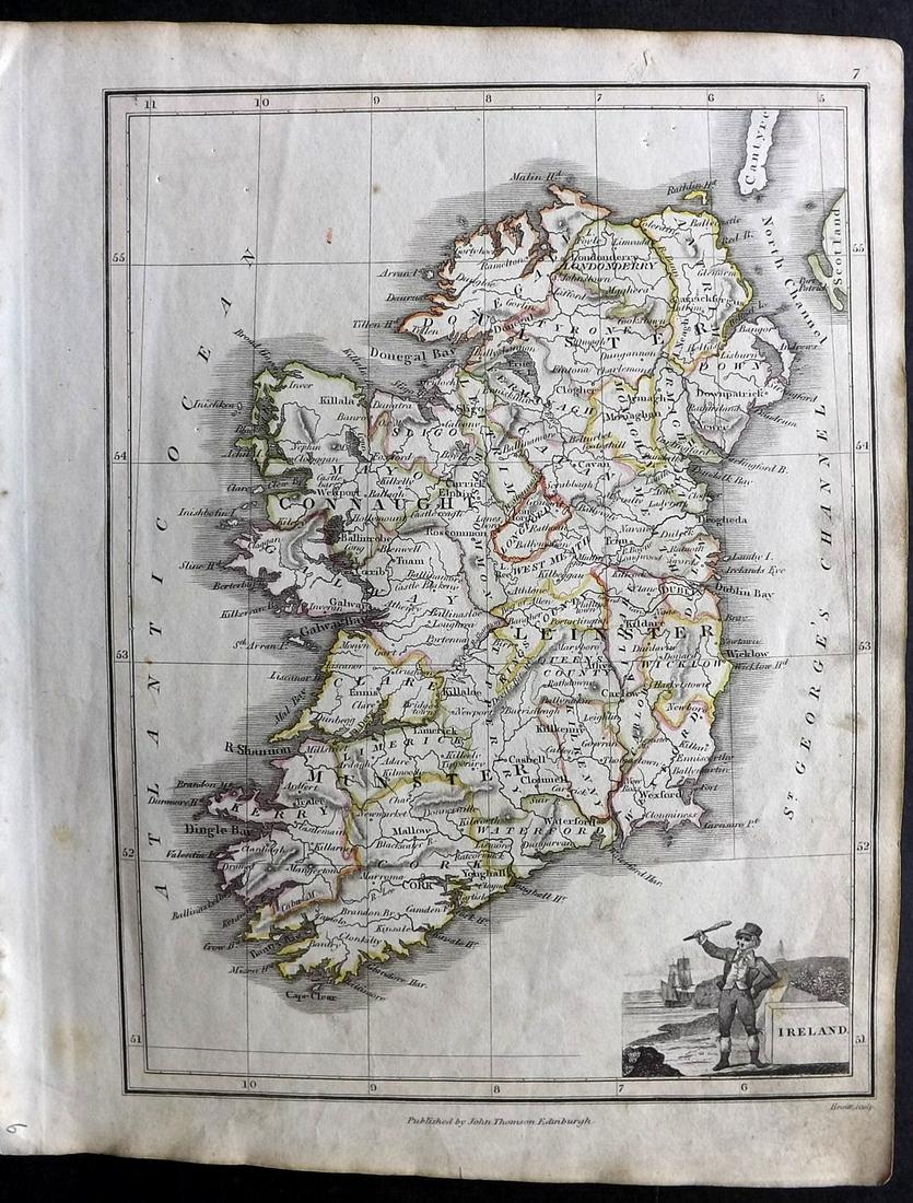 Thomson, John (Pub) 1825 Map. Ireland (1 of 2)