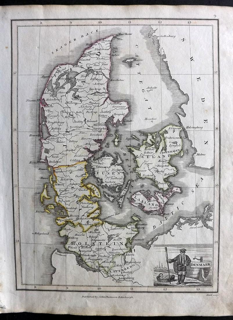 Thomson, John (Pub) 1825 Map. Denmark (1 of 2)