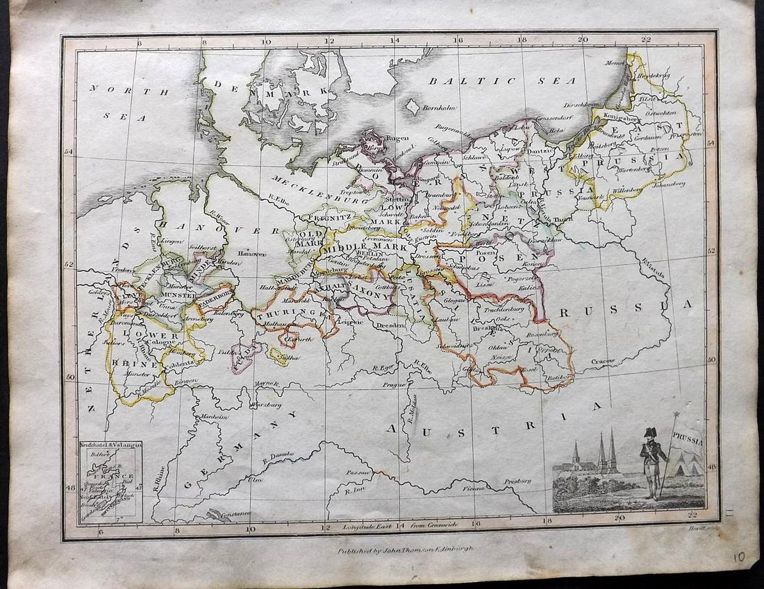 Thomson, John (Pub) 1825 Map. Prussia, Germany (1 of 2)