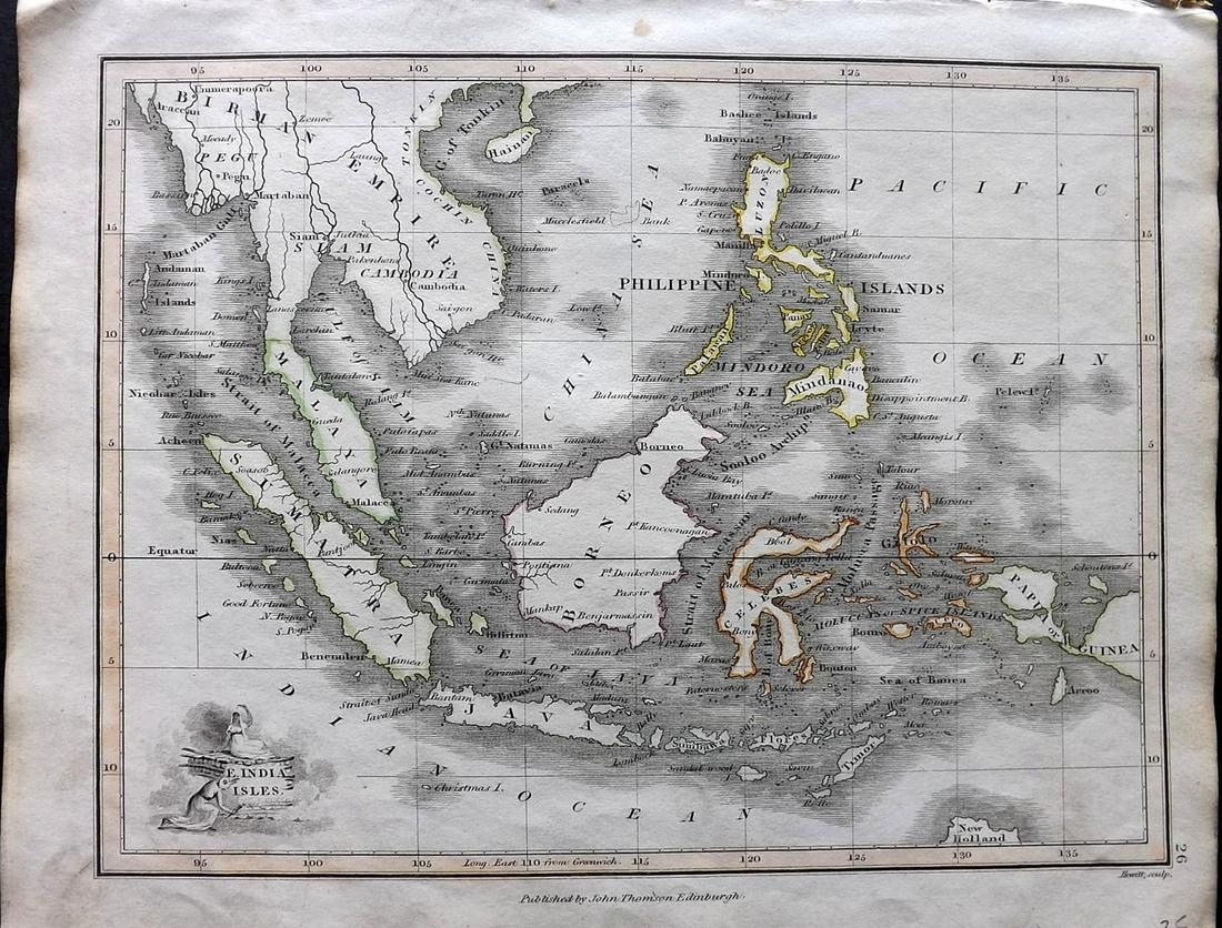 Thomson, John (Pub) 1825 Map. East India Isles. Philippines Indonesia Borneo (1 of 2)