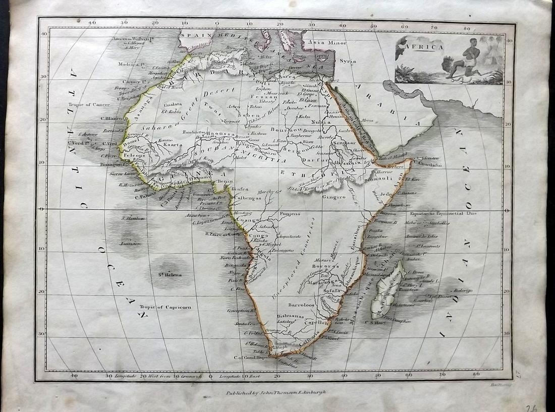 Thomson, John (Pub) 1825 Map. Africa (1 of 2)