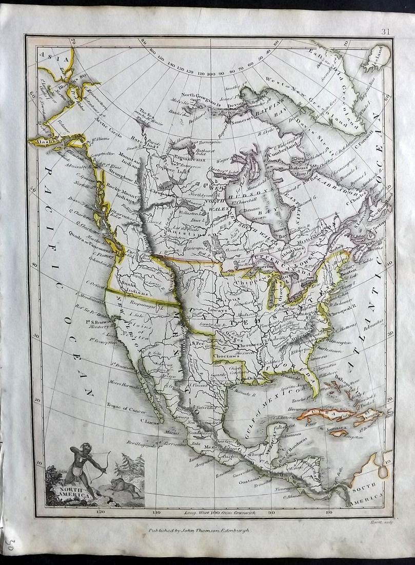 Thomson, John (Pub) 1825 Map. North America (1 of 2)