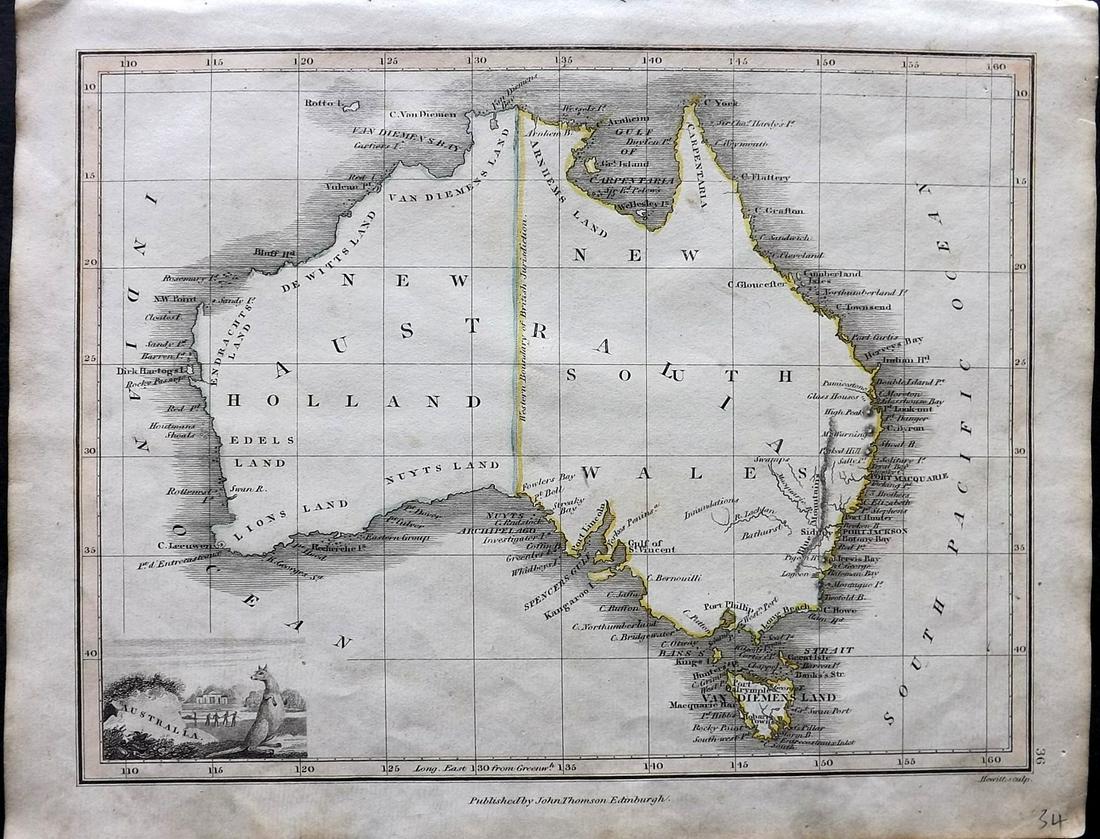 Thomson, John (Pub) 1825 Map. Australia (1 of 2)
