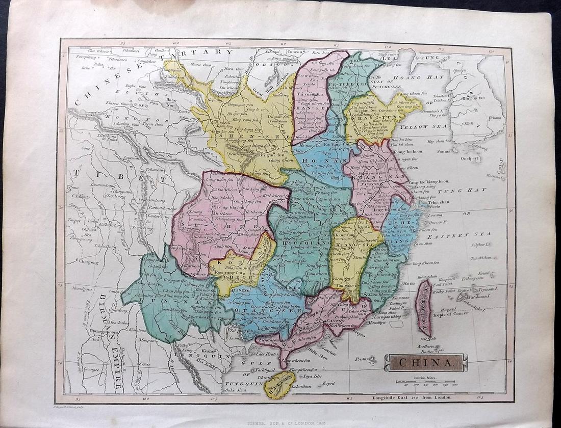 Russell & Barclay 1839 Hand Col Map. China (1 of 2)
