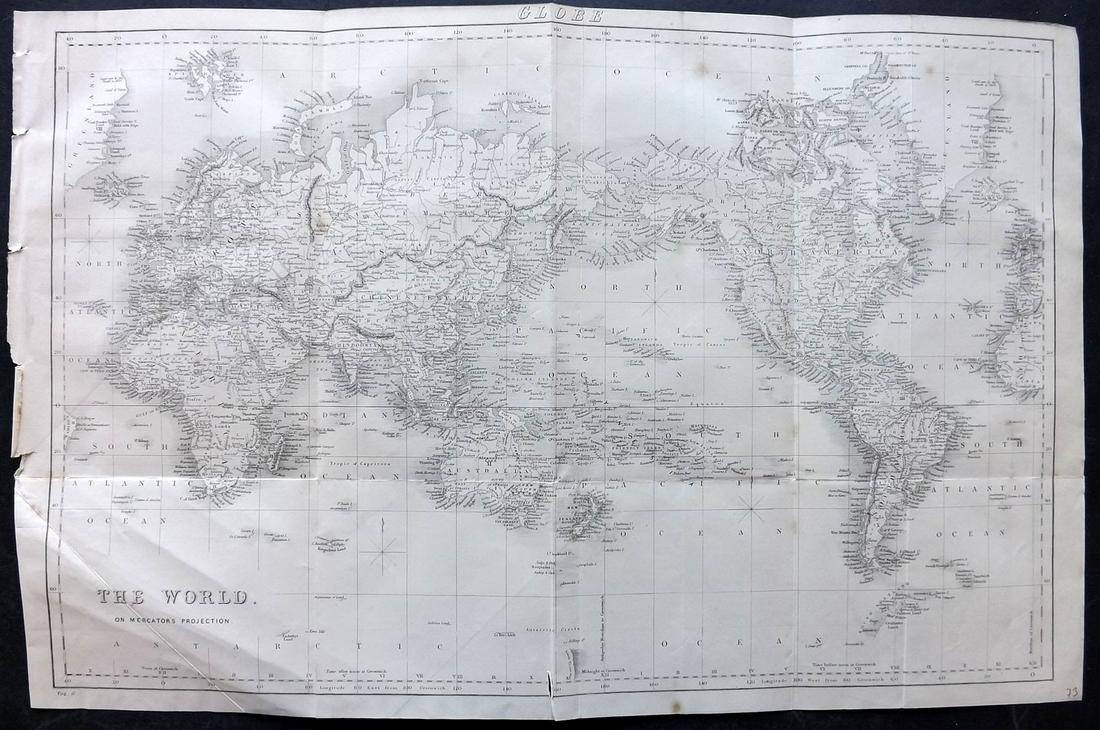 Nat. Encyclo. 1890's Large Map. World on Mercator's Projection (1 of 2)