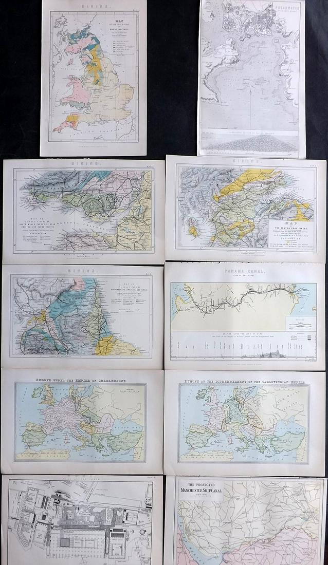 Nat. Encyclo. 1890's Mixed Lot of 10 Antique Maps (1 of 2)