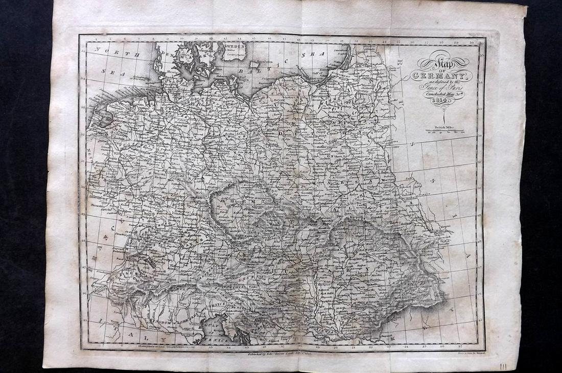 Baines, Edward 1817 Antique Map. Germany (1 of 2)