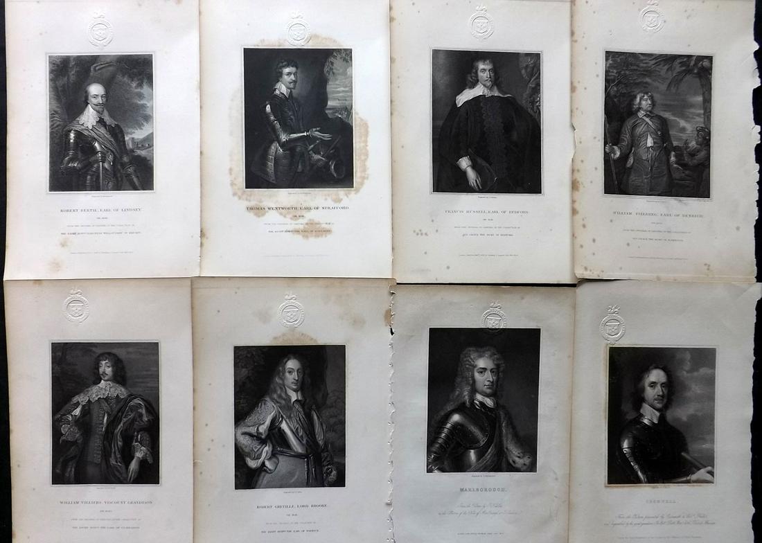 Knight, Charles 1830's Lot of 8 Steel Engraved Portraits (Library Stamps): Steel Engravings Published 1833-37 by Charles Knight & The SDUK, London for "The Gallery Of Portraits: With Memoirs" Paper Size: 10 x 7 inch (26 x 19cm) Approx. Discrete library blindstamp in top marg