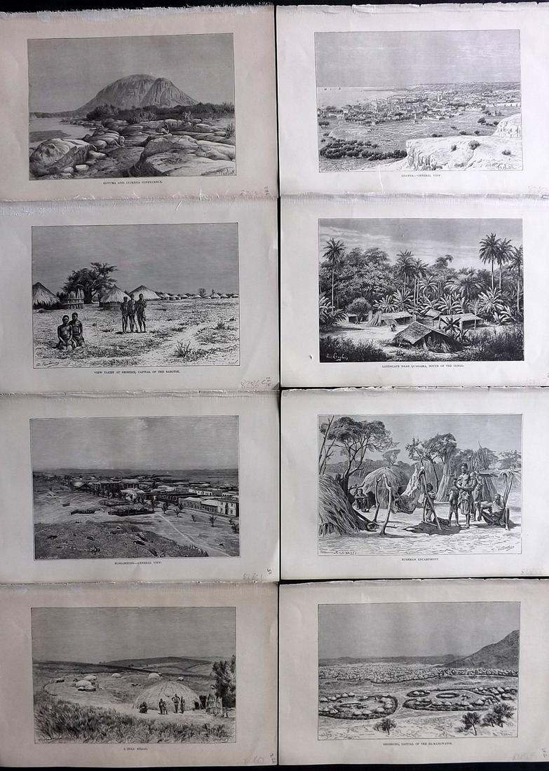 Reclus, Elisee C1880 Lot of 8 Prints. Russia & Central Asia: Wood Engraving (Reverse side blank) Published 1876-94, London for "The Universal Geography" by Elisee Reclus. Edited by A. H. Keane. Paper Size: 10 x 7 inch (26 x 17.5cm) Good Condition
