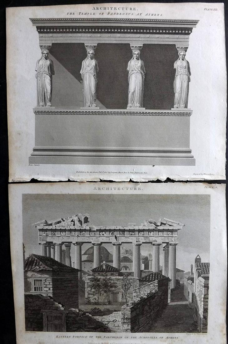 Rees, Abraham 1820 Pair of Prints. Athens, Greece. Acropolis etc (1 of 2)