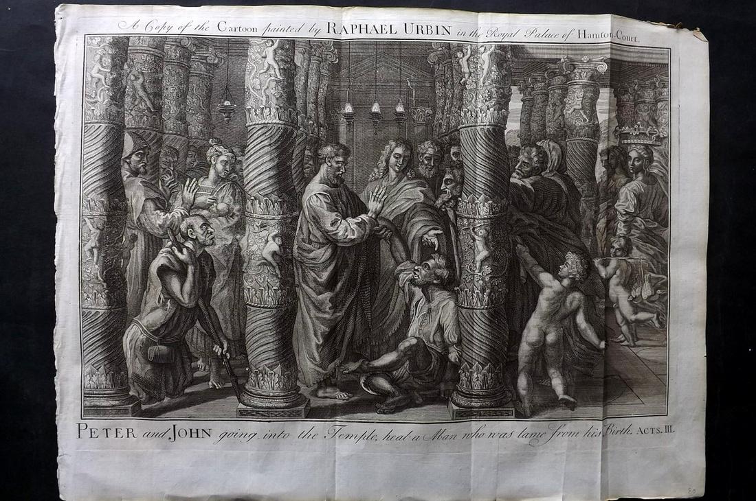 Blome & Raphael C1720 LG Folio Religious Print. Peter and John (1 of 2)