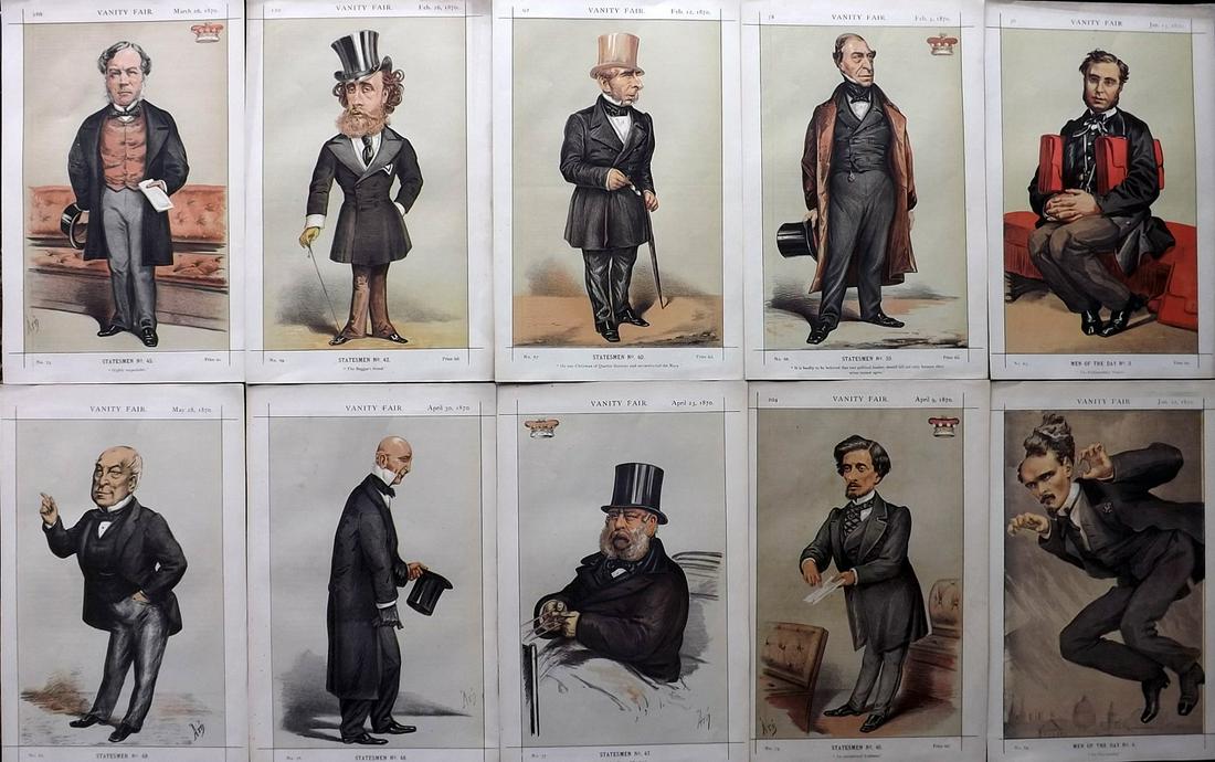 Vanity Fair Prints 1870 Lot of 10 Spy etc Cartoons (1 of 7)