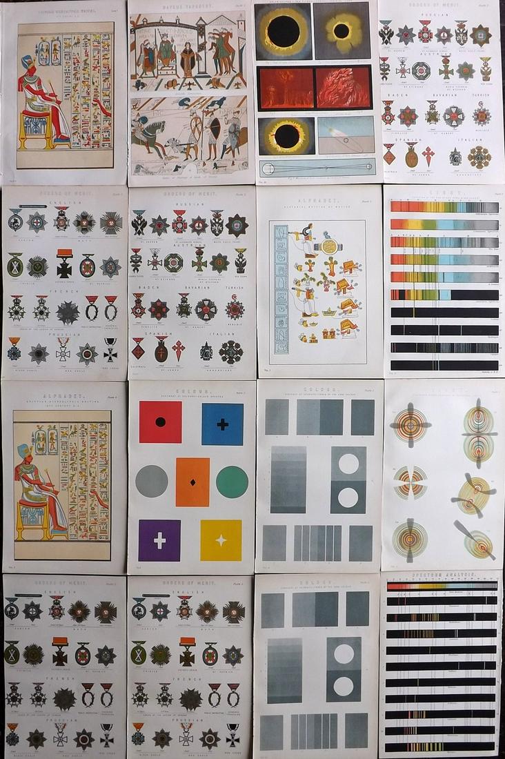 Nat. Encyclo. 1890's Mixed Lot of 16 Color Prints (1 of 5)